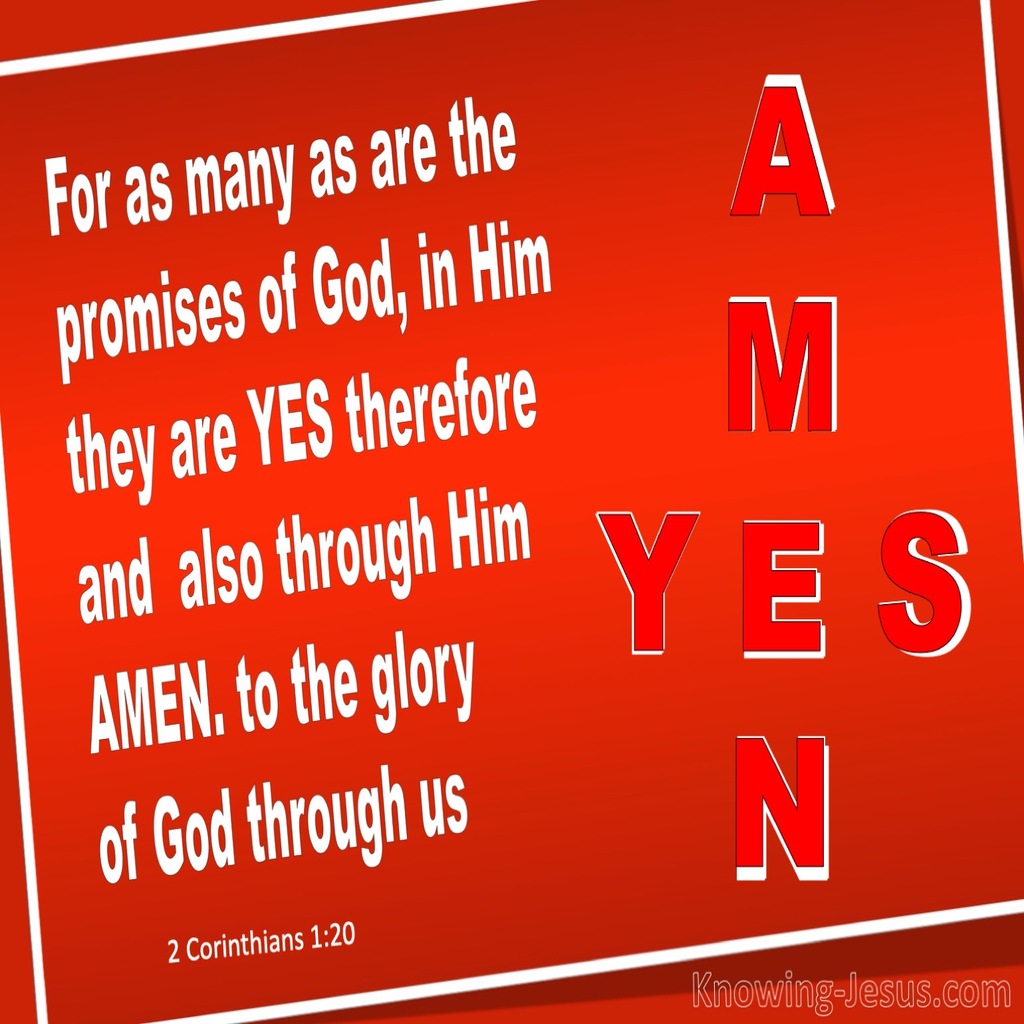 2 Corinthians 1:20 Yes In Him And Amen (red)